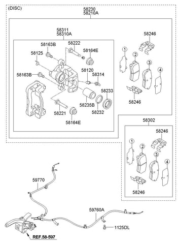 CABLE ASSY-PARKING BRAKELH <br>59760-1M300, <br>597601M300, <br>59760 1M300 <br>(Original, New)