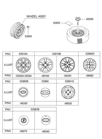 CAP ASSY-WHEEL HUB <br>52960-3F700, <br>529603F700, <br>52960 3F700 <br>(Original, New)