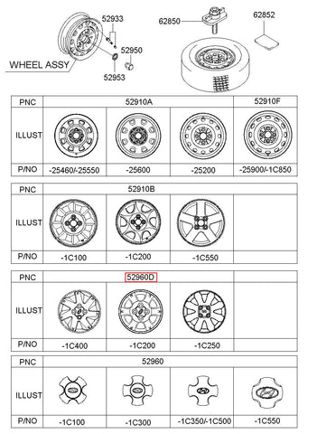 COVER ASSY-WHEEL 52960-1C460 (Original, New)