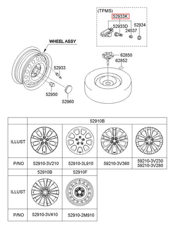 VALVE-TPMS 52933-3V600 (Original, New)