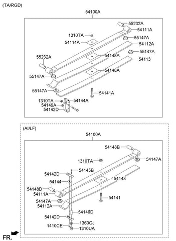 BUSHING-SPRING <br>54148-6J000, <br>541486J000, <br>54148 6J000 <br>(Original, New)