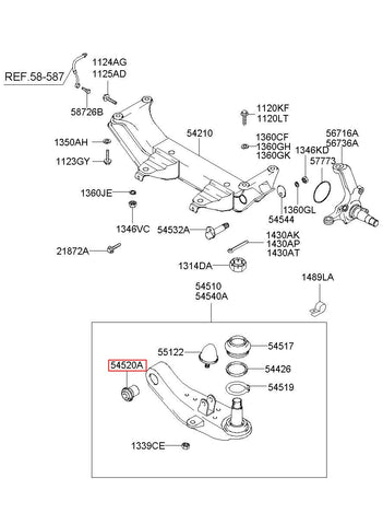 BUSH-LWR ARM RR 54522-4B000 (Original, New)