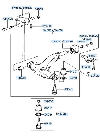 BALL JOINT ASSY-LWR ARM 54530-37010 5453037010 54530 37010