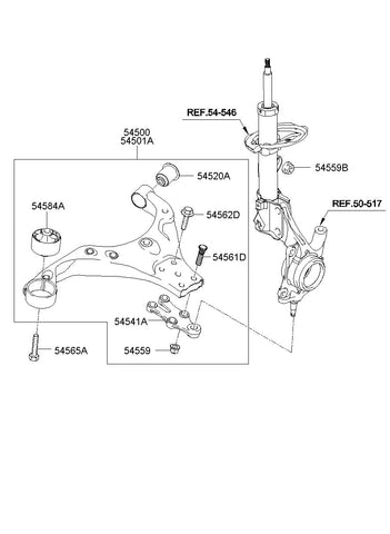 ARM COMPLETE-FR LWR LH 54500-2E031 545002E031 54500 2E031