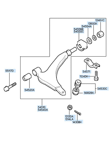 ARM COMPLETE-LWR,LH <br>54500-02052, <br>5450002052, <br>54500 02052 <br>(Original, New)