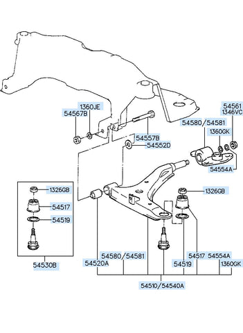 ARM COMPLETE-LWR LH 54501-37400 5450137400 54501 37400