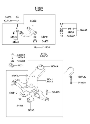 ARM COMPLETE-FR LWR,RH <br>54501-38010, <br>5450138010, <br>54501 38010 <br>(Original, New)