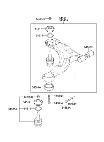 ARM COMPLETE-LWR RH 54501-17000 5450117000 54501 17000