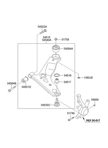 ARM COMPLETE-LWR LH 54500-0X000 545000X000 54500 0X000