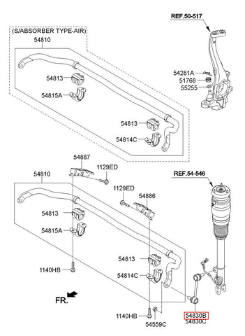 LINK ASSY-FRONT STABILIZER,LH 54830-3T000 (Original, New)