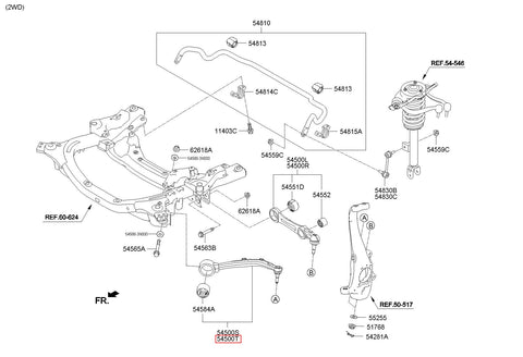 TENSION ARM ASSY-FR,RH 54506-3T000 (Original, New)