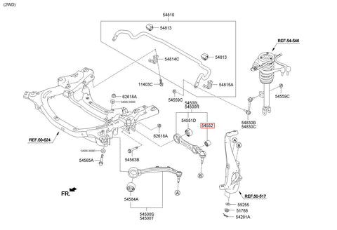 BUSH-FR LWR ARM"S" 54552-B1000 (Original, New)