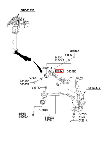 BUSH-FR LWR ARM"S" 54552-3N000 (Original, New)