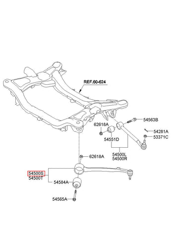 TENSION ARM ASSY-FRT,LH 54505-2M000 (Original, New)