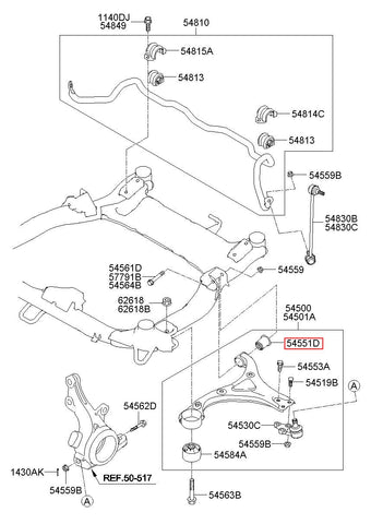 BUSH-FR LWR ARM"A" 54551-3R000 (Original, New)