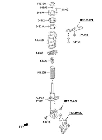 STRUT ASSY-FR LH <br>54651-2W100, <br>546512W100, <br>54651 2W100 <br>(Original, New)