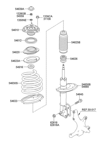 STRUT ASSY-FR LH <br>54650-4H400, <br>546504H400, <br>54650 4H400 <br>(Original, New)