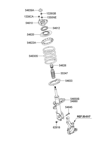 STRUT ASSY-FR LH <br>54650-2B580, <br>546502B580, <br>54650 2B580 <br>(Original, New)