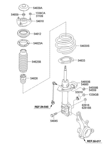 STRUT ASSY-FR LH <br>54651-3S061, <br>546513S061, <br>54651 3S061 <br>(Original, New)