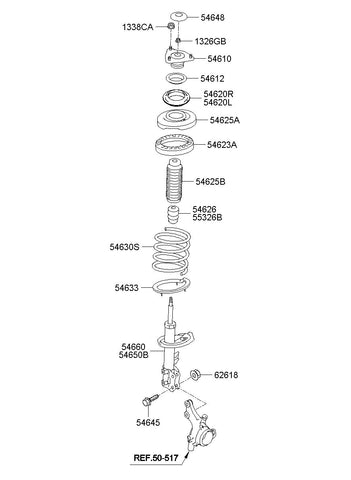 STRUT ASSY-FR LH <br>54651-2H000, <br>546512H000, <br>54651 2H000 <br>(Original, New)