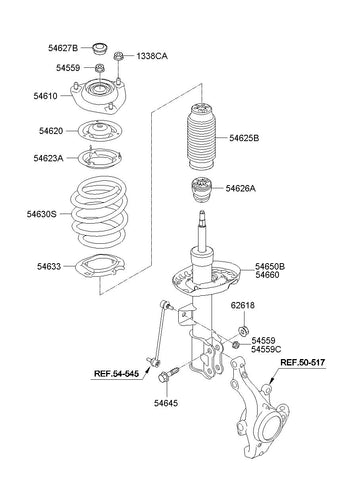 STRUT ASSY-FR LH <br>54651-2V051, <br>546512V051, <br>54651 2V051 <br>(Original, New)