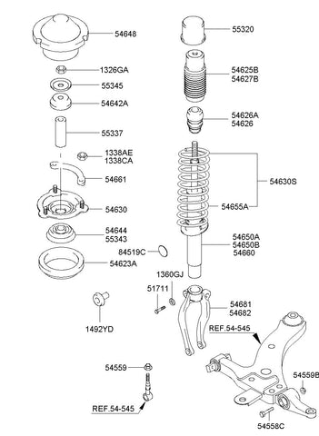 STRUT ASSY <br>54611-39510, <br>5461139510, <br>54611 39510 <br>(Original, New)