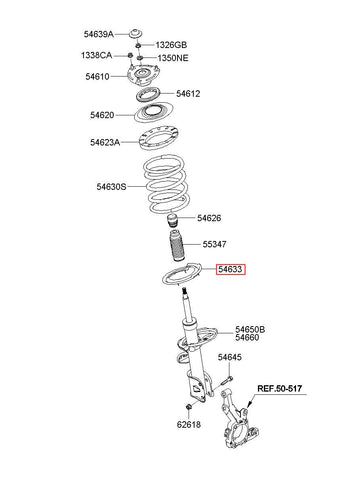 PAD-FR SPRING LWR 54633-2B000 (Original, New)