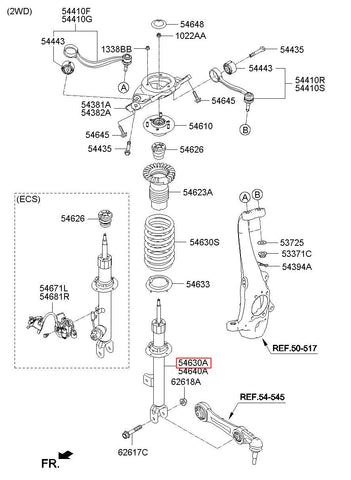 SHOCK ABSORBER ASSY-FR,LH 54605-B1800 (Original, New)