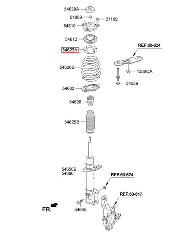 PAD-FR SPRING UPR 54623-2P500 (Original, New)