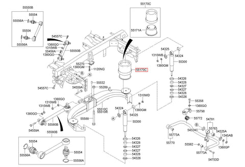 SPRING ASSY-AIR,RR 55170-8D001 (Original, New)