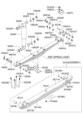 BOLTU-RR SPRING <br>55225-8A710, <br>552258A710, <br>55225 8A710 <br>(Original, New)