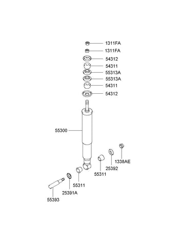 SHOCK ABSORBER ASSY-REAR <br>55311-3F620, <br>553113F620, <br>55311 3F620 <br>(Original, New)