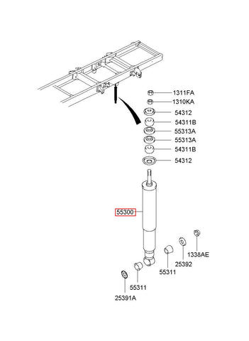 SHOCK ABSORBER ASSY-RR 55300-5K001 (Original, New)