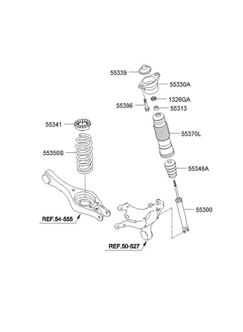 URETHANE BUMPER REAR <br>55348-2H000, <br>553482H000, <br>55348 2H000 <br>(Original, New)