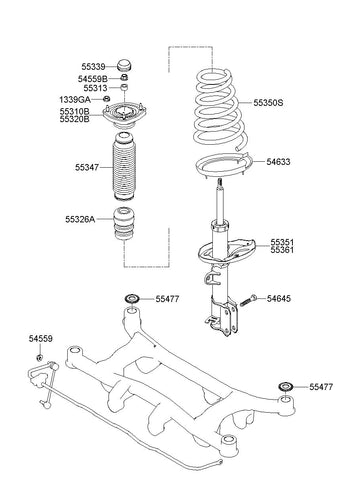 SHOCK ABSORBER ASSY-REAR RH 55361-2E002 553612E002 55361 2E002