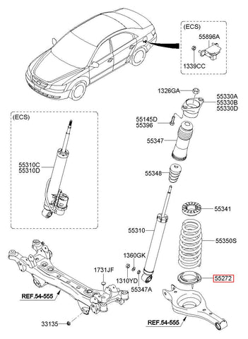 PAD-RR SPRING LWR 55344-3K000 (Original, New)