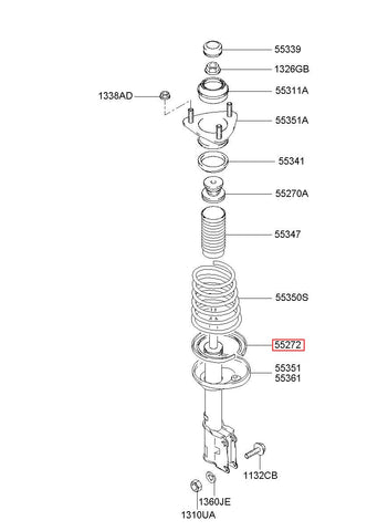 PAD-RR SPRING LWR 55323-22000 (Original, New)