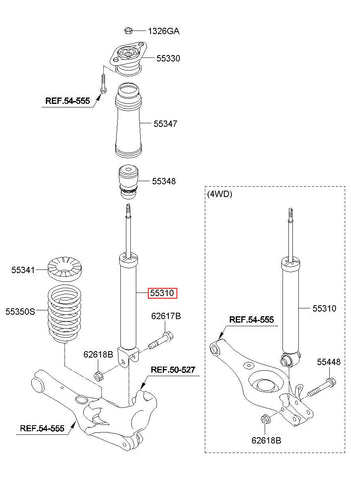 SHOCK ABSORBER ASSY-RR 55311-3W450 (Original, New)