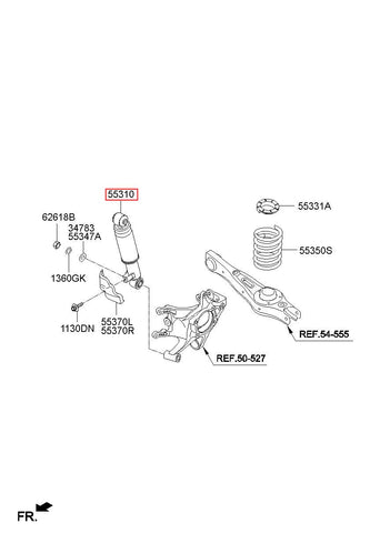 SHOCK ABSORBER ASSY-RR 55310-B8200 (Original, New)