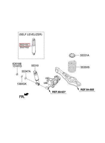 SHOCK ABSORBER ASSY-RR,LH 55320-2W200 (Original, New)