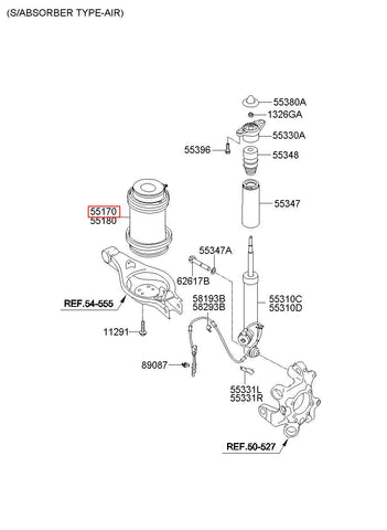 SPRING ASSY-AIR, RR LH 55350-3M501 (Original, New)