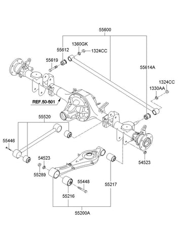 UPPER ARM ASSY REAR <br>55221-4H000, <br>552214H000, <br>55221 4H000 <br>(Original, New)