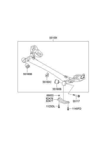 TORSION AXLE COMPLETE <br>55100-1M102, <br>551001M102, <br>55100 1M102 <br>(Original, New)