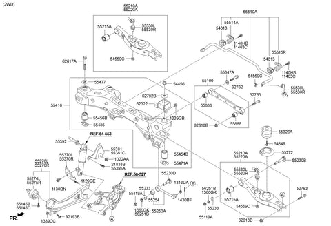 ARM ASSY-RR ASSIST 55250-2W100 552502W100 55250 2W100