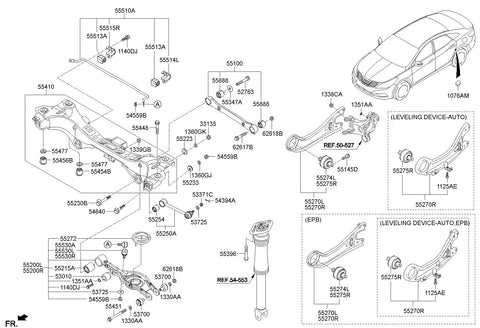 ARM COMPLETE-RR LWR RH 55220-3V055 552203V055 55220 3V055