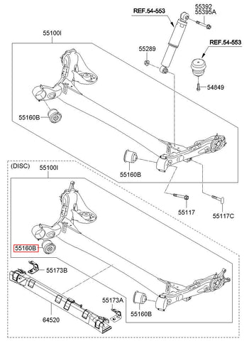 BUSH-TRAIL ARM 55160-1R000 (Original, New)