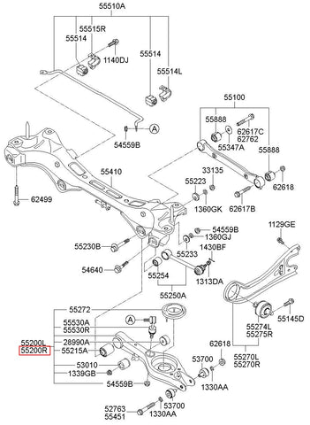 ARM COMPLETE-RR LWR,RH 55220-3R000 (Original, New)