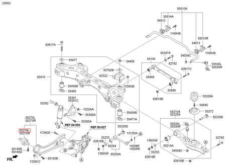 [ORIGINAL] BUSH-RR TRAILING ARMLH 55274-3W000 552743W000 55274 3W000