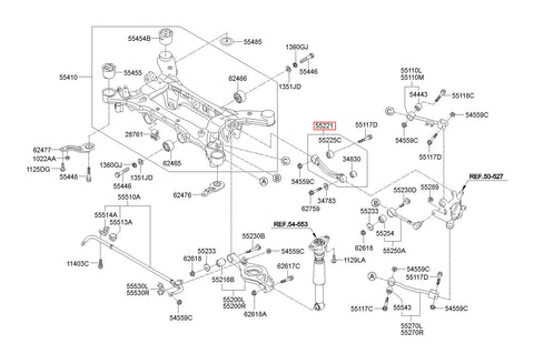 ARM ASSY-RR SUSPENSION UPR 55105-2M500 (Original, New)