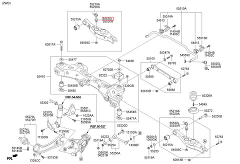 LINK ASSY-RR STABILIZER,LH 55530-2W000 (Original, New)